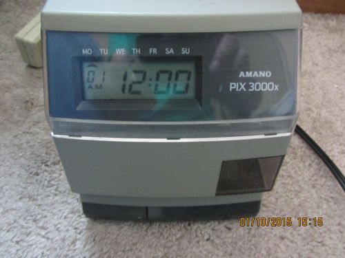 Electronic Time Clock Amano Pix-3000x Time Recorder