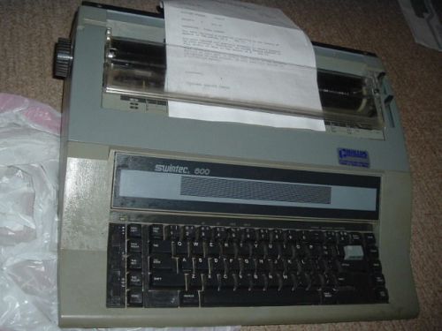 Electric electronic typewriter, swintec 600 letter impact head writer with cord for sale