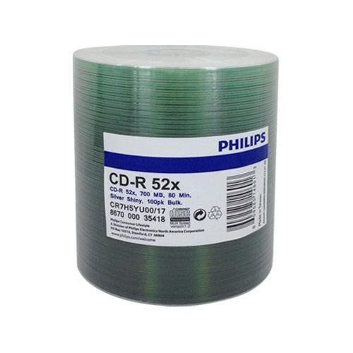 Philips CR7H5YU00/17 100 52x CD-R 80min 700MB Shiny Silver