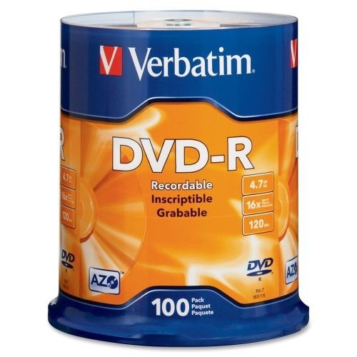 Verbatim 95102 dvd recordable media - dvd-r - 16x - 4.70 gb - 100 pack for sale