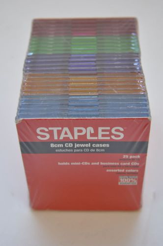Staples 8cm cd jewel cases - 25 pack - assorted colors for sale