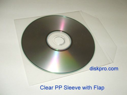 100 CLEAR CD DVD Sleeves,120 micron Poly with Flap, Sturdy &amp; Premium