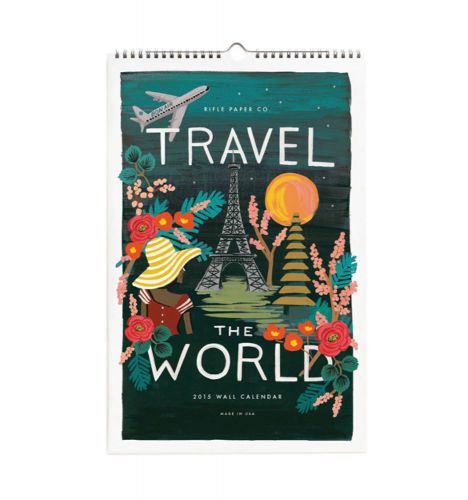 2015 Rifle Paper Co. Spiral-Bound Everyday Wall Calendar - Travel the World