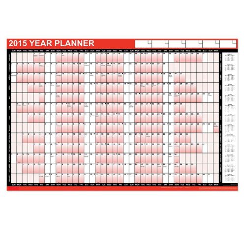 A1 2015 Laminated Year Planner Calendar + Sticker + Marker Pen