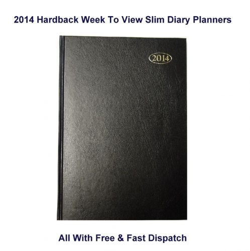 2014 Diary A6 Black Slim Hardback Diary Planner Week To View Organiser Agenda