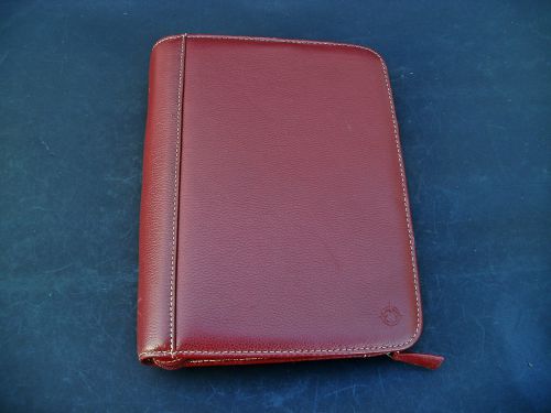 Franklin covey planner binder leather marron 7 rings 1.5&#034; zipper for sale