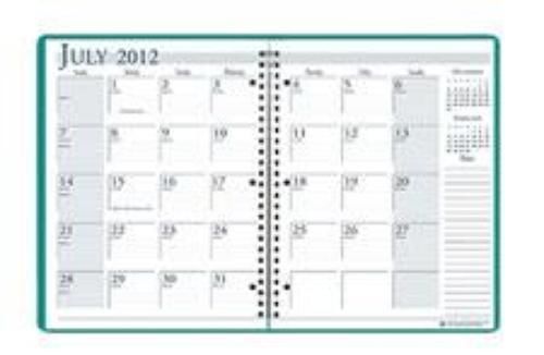 Academic Monthly Planner 8 1/2&#039;&#039; x 11&#039;&#039; Bright Green Wirebound