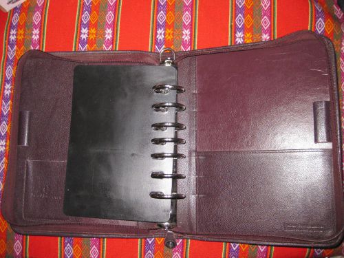 Franklin Covey 7 RING ZIP PLANNER 10X8.5 BURGUNDY TOP  COWHIDE LEATHER CL 12215