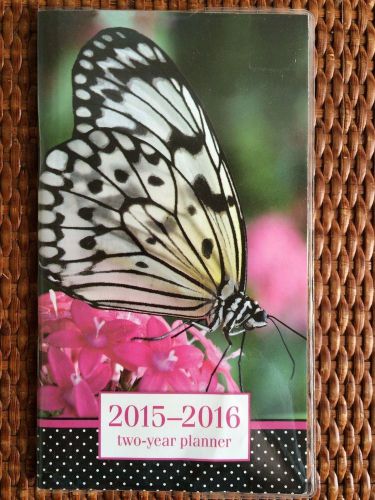2015-2016 Butterfly  2 Two Year Planner Pocket Purse Calendar  NEW