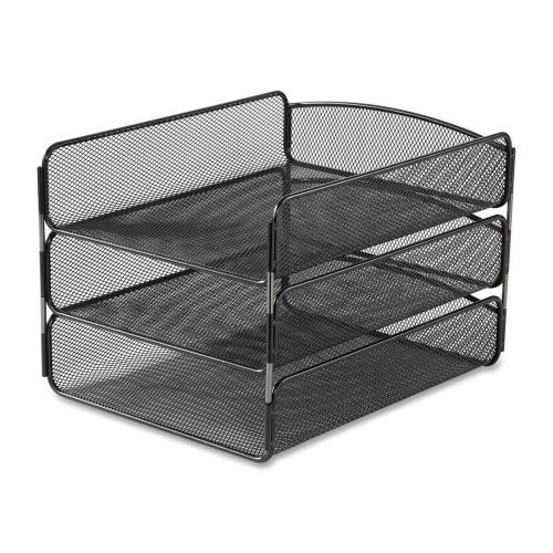 Safco products onyx mesh desk organizer, triple tray, black,free shipping !! for sale