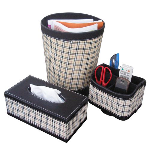New European Style 3pcs/set Home Office Decor Sundries Organizer Box Wastebasket