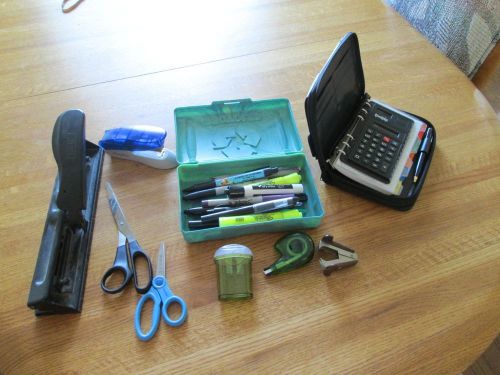 Office Supply / School Supply Lot Including Brand New Organizer With Calculator