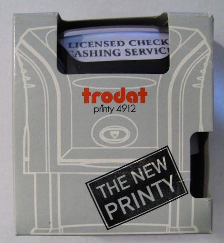 Trodat Printy 4912 Self-Inking Stamp &#034;LICENSED CHECK CASHING SERVICE&#034; Black Bank