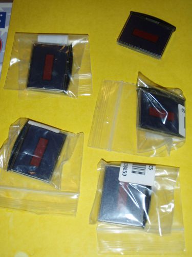 Lot Of Five (5) Stamp Pad, Dual Color, Blue/Red  *Free Shipping* !6FL EE1!