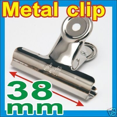 38mm Metal Paper Document Clips 6 pcs Office Stationery desk keep hold holder