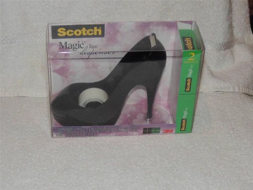Scotch black stiletto high heel shoe tape dispenser w/ refills new in box for sale