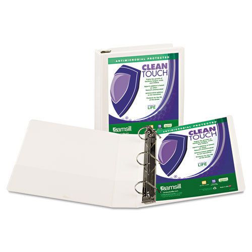 Clean touch locking d-ring view binder, 2&#034; capacity, white for sale