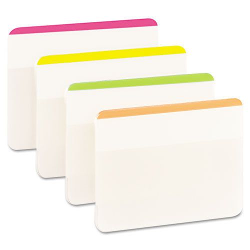 Durable file tabs, 2 x 1 1/2, striped, assorted fluorescent colors, 24/pack for sale