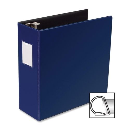 Business source slanted d-ring binder - 4&#034;- 2 pockets -blue - 1 ea - bsn33119 for sale