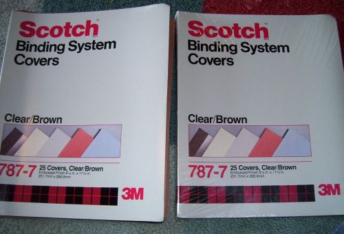 NEW 3M Scotch Binding System Covers 787-7 49 count Clear Brown