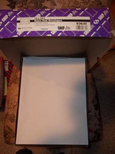 Quality Park Ship Lite open end envelopes NEW box of 100 size 12 x 15 1/2