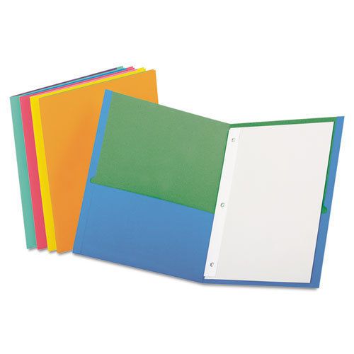 Twisted Twin Pocket Folder with Fasteners, 135-Sheet Capacity, Assorted