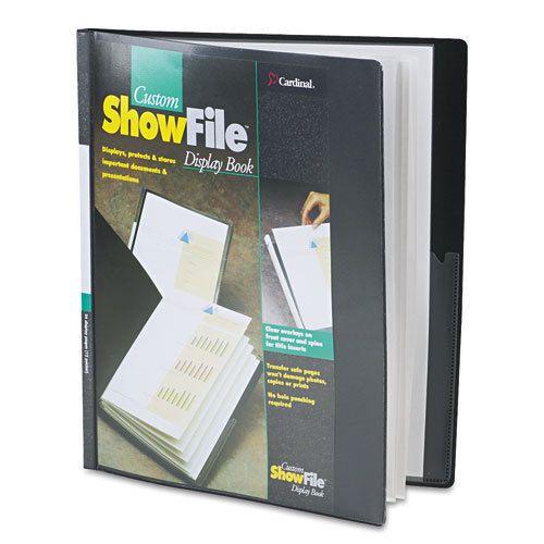Showfile display book w/custom cover pocket, 12 letter-size sleeves, black for sale