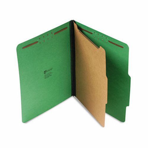 Universal Pressboard Folder, Letter, Four-Section, Green, 10/BX (UNV10202)