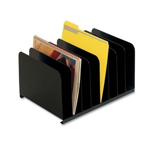 Desktop Vertical Organizer, Eight Sections, Steel, 15 x 11 x 8 1/8, Black