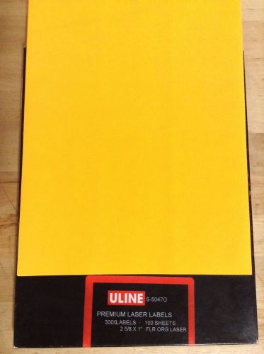 Box Uline Fluorescent Orange Laser Inkjet Address Labels Avery 5160 5971 Compat