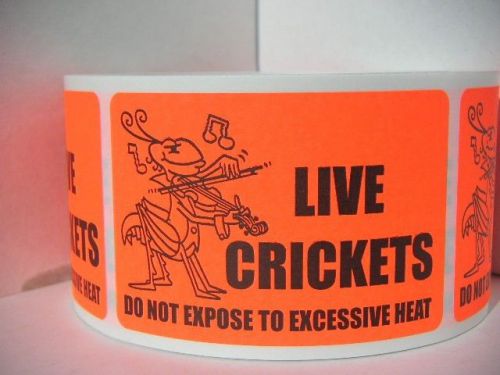 LIVE CRICKETS DO NOT EXPOSE TO EXCESSIVE HEAT warning sticker label 50 labels