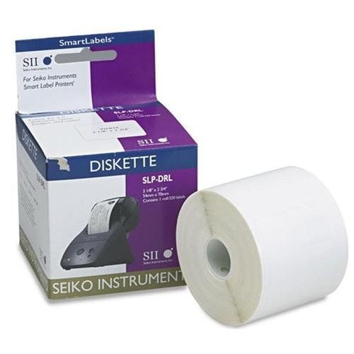 Seiko diskette labels - 2.12&#034; x 2.75&#034; - 1 roll, 320 label - disk label (slpdrl) for sale