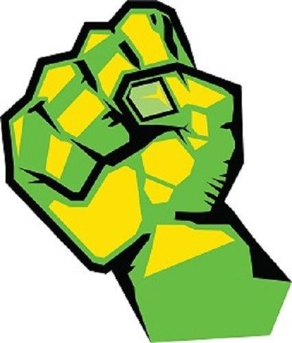 30 Custom Green &amp; Yellow Fist Personalized Address Labels