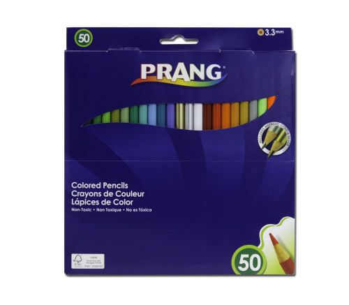Prang thick core colored pencil set, 3.3 millimeter cores, 7 inch length, 50 pe for sale