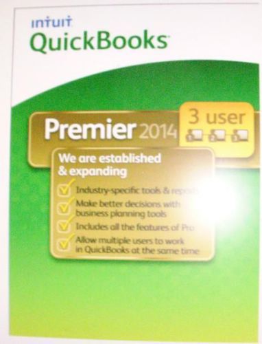 Quickbooks Premier 2014 3 User Industries Version