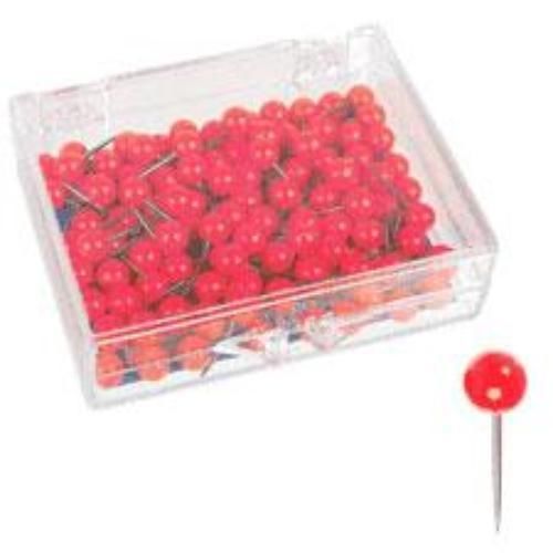 Moore Medium Round-Head Map Tacks Red 100 Count