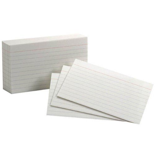 NEW Oxford 3 X 5 Inches Index Cards Ruled  White  100 Per Pack (40136)