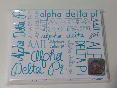 New alpha delta pi sorority note cards 10 blue envelopes for sale