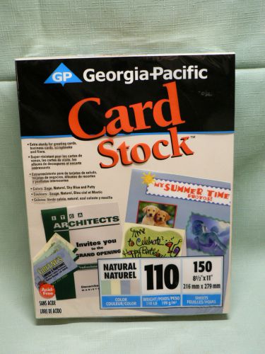 NEW Georgia-Pacific Cardstock, 8.5 x 11, 110 lb., 150 Sheets Natural Multi Color