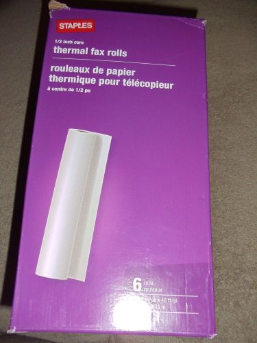 STAPLES THERMAL FAX PAPER 18232  5 BOXES 6 ROLLS PER PACKAGE