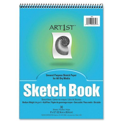 Art1st Sketch Book - 30 Sheet - 3.32 Oz - 9&#034; X 12&#034; - 30 / Pad - White (pac4850)