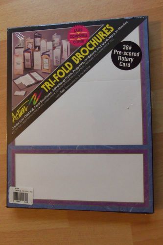 ACTION TRI-FOLD BROCHURES, 200 (2 NIP Boxes) SHEETS, NEW. Pre-Scored Rotary