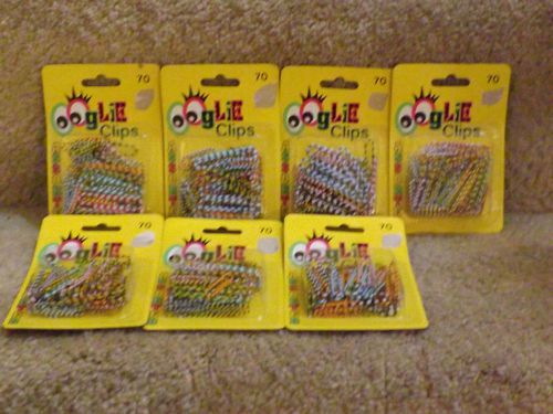 New nos 7 ooglie vinyl coated paper clips 70 assortd (50 standard, 20 giant size for sale
