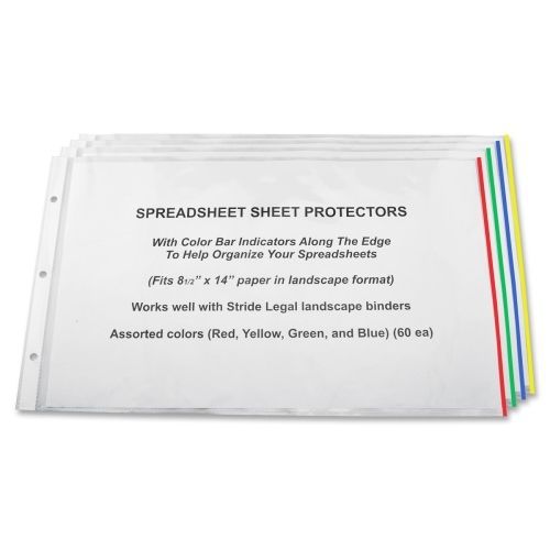STW61300 Sheet Protector, 8-1/2&#034;x14&#034;, Multi Color Tabs, 60/BX, CL
