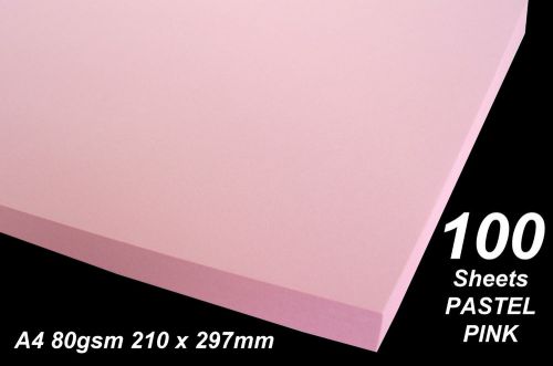 100 Sheets PASTEL PINK A4 Coloured Copy Paper - 210x297mm 80gsm