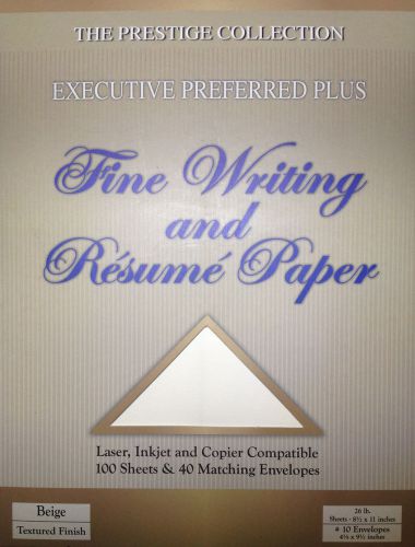 Fine Writing and Resume Paper Beige - 100 Sheets &amp; 40 Matching Envelopes
