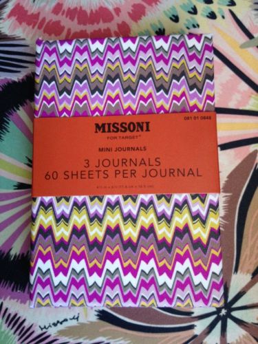 NIB Missoni for Target Mini Journal Set 3 Purple Colore Notebook