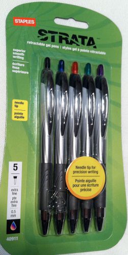 Strata Retractable Gel Pens - 5 Pack - Multi Colored