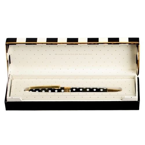Kate spade new york designer office collection ball point pen &#039;black dots&#039; for sale