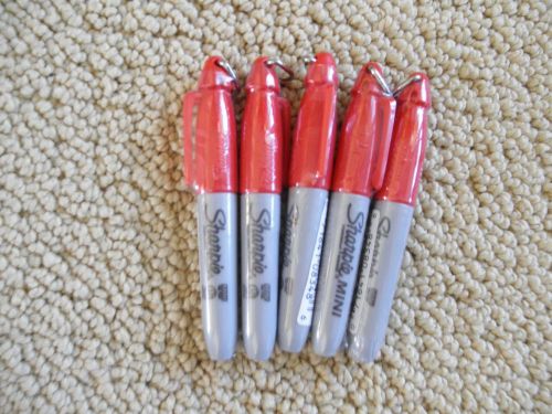 5 Sharpie Mini RED Fine Point Permanent Markers